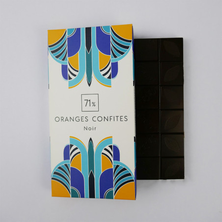Tablette Orange confites Noir 71% - Chocolaterie Pâtisserie à Nantes