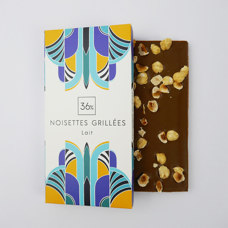 Tablette Noisettes Grillées Lait 36% - Chocolaterie Pâtisserie