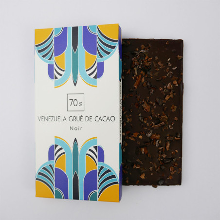 Tablette Venezuela grué de cacao noir 70% - Chocolaterie à Nantes
